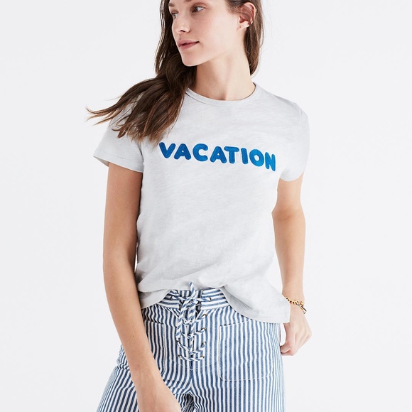 Madewell Embroidered Vacation Tee - Picture 1 of 3
